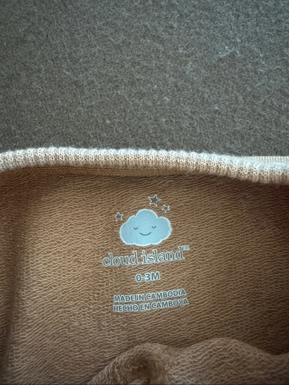 cloud island Tan Sweatshirt & Jogger Set with White Dot Print